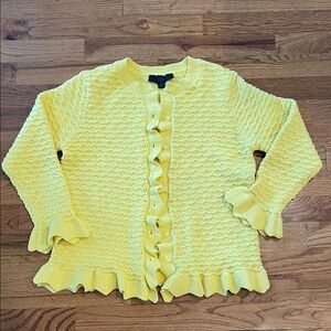 Zara Sunny Yellow Ruffle Cardigan large